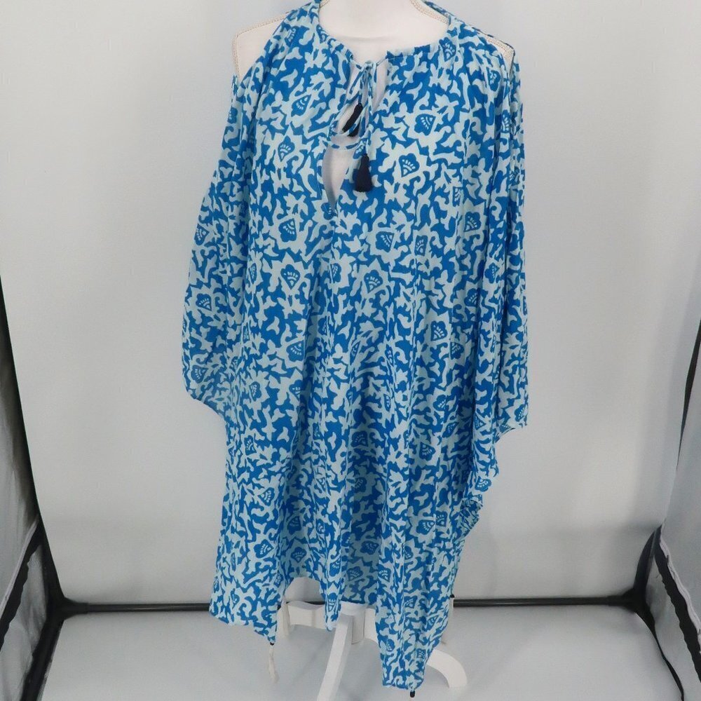 Club Monaco Blue White Beach Swimsuit Coverup Size One Size Fits up to XL NWT